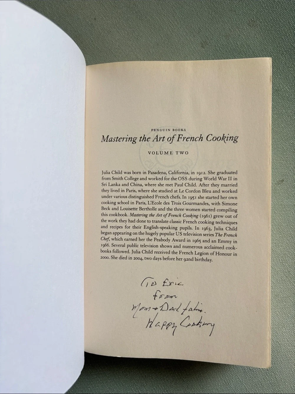 Mastering The Art of French Cooking Vol. Two by Julia Childs + Simone Beck 2010